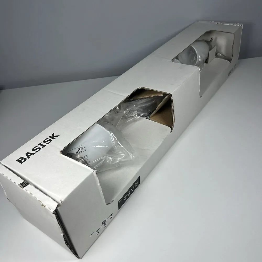 IKEA BASISK 3-Light Ceiling Track Spotlight Nickel White Glass 902.625.87 NIB